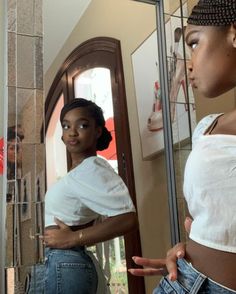 Marsai Martin Hairstyles, Marsai Martin Outfit, Marsai Martin, Outfit Ideas September, Girl Mirror, Dark Skin Beauty, Mirror Pics, Black Girls Hairstyles