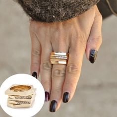 T&J Stacked Rings Set 18K Gold-plated stacking rings with crystal accents and a modern look.   Set of 5 rings.  🚫Trades ✅Bundle to save T&J Designs Jewelry Rings Silver Julery, Stacked Rings, Stack Rings, Stacking Ring Set, Diamond Jewelry Designs, 5 Rings, Rings Set, Jewelry Inspo, Stacking Rings