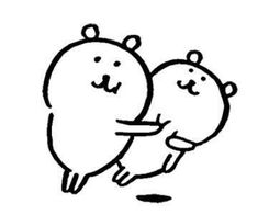 two cartoon characters hugging each other