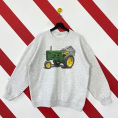 Vintage 90s Tractor Sweatshirt Tractor Crewneck Tractor Caterpillar Sweater Pullover Heavy Equipment John Deere Print Logo Grey Medium Brand Name :- Tractor  📌 Tag Size :-  XLarge  📌 Recommend Size :- Fits Medium Manual Measurement :- WIDTH (armpit to armpit) :- 23.5 inches / 60cm LENGTH (shoulder to end of garment) :- 26.5 inches / 67cm Condition :- Good Condition 8/10. No Hole, No Stain. 📮DHL EXPRESS = 3-6 business day arrived 🔥SALE SALE SALE🔥 🔥SALE SALE SALE🔥 🛒 PURCHASE 4 ITEM FREE SH Beach Sweater, Beach Sweatshirt, Vintage Harley Davidson, Sale Sale, Vintage Harley, Sweater Pullover, 로고 디자인, New York Giants, Heavy Equipment