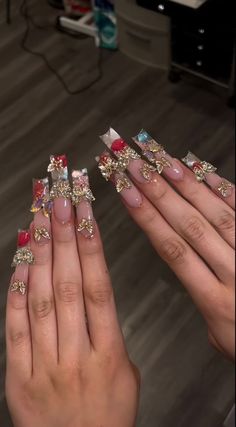 Extra Birthday Nails Virgo, Long Extra Nail Designs, Unquie Nails, India Love Nails, Nail Ideas Extra, B Cup Example, Leilani Tattoo, Prom Black Women, Kali Uchis Nails