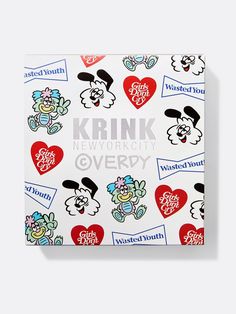 a box with stickers on it that says krink new york overdy