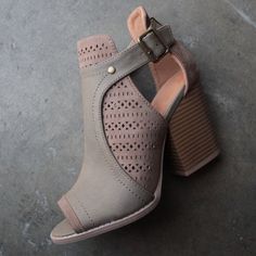 sweet talk perforated peep toe bootie (more colors) - shophearts - 1 Daily Ideas, Peep Toe Boots, Summer Heels, Bootie Sandals, Peep Toe Shoes, Toe Boots, Shoe Closet