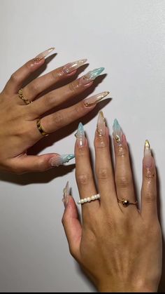 Raised Nail Designs, Shiny Nails Designs, Cruise Nails, Summery Nails, Nails Set, Almond Acrylic Nails, Nails Only, Gem Nails, Square Acrylic Nails