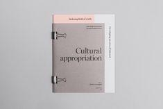 a book with the title cultural approptation written on it