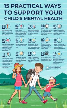 a family walking in the grass with text that reads 15 practical ways to support your child's mental health