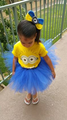 Minion Tutu Costume, Minion Costumes Tutu, Minion Birthday Party Girl, Girl Minion Birthday Party, Minion Tutu, Minions Birthday Party Decorations, Minion Party Theme, Halloween Baby Photos, Minions Birthday Theme