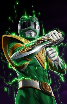 Green Ranger by Peejay Catacutan Tommy Oliver Green Ranger, Power Rangers Cartoon, Power Rangers Tattoo, Power Rangers 1, Green Power Ranger