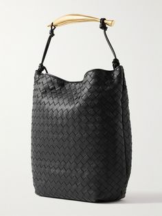 Bottega Veneta's intrecciato weave has become so synonymous with the house that it operates on its own as an instantly recognisable logo. Made in Italy from black leather, this 'Sardine Hobo' tote bag has a sculptural, gold-tone top handle and knotted straps. Use the internal pockets to secure small essentials. Designer Leather Shoulder Bag With Intrecciato Weave, Luxury Bags With Braided Handles, Modern Leather Shoulder Bag With Intrecciato Weave, Luxury Leather Bags With Braided Handles, Luxury Leather Bag With Woven Detail, Luxury Woven Leather Bag, Modern Business Shoulder Bag With Braided Handles, Luxury Business Bags With Braided Handles, High-end Top Handle Bag With Intrecciato Weave