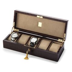 Mens Watch Box, Leather Watch Box, Watch Organizer, Watch Winders, Dress Watches, Affordable Watches, Croc Print, Aspinal Of London, Lock And Key