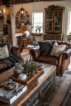 a living room filled with furniture and decor