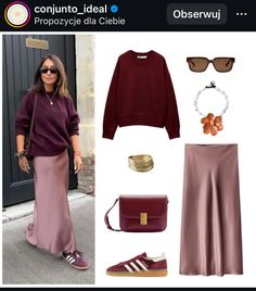 Burgundy Sneakers Outfit, Burgundy Adidas, Looks Adidas, Maroon Outfit, Burgundy Sneakers, Color Outfits, Cute Modest Outfits, Adidas Outfit, Casual Chic Outfit