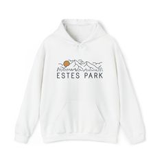 "**Please double check the size chart below prior to ordering** This unisex Estes Park, Colorado hooded sweatshirt has a classic unisex fit for a comfortable feel, is made of 50% Cotton/50% Polyester and comes in a variety of colors. It's the perfect Estes Park hoodie for anybody who loves to ski or snowboard. You will love wearing this Colorado hoodie, with its soft feel. Size Chart: Small: Width 20\" Length 27\" Sleeve Length 25\" Medium: Width 23\" Length 28\" Sleeve Length 25\" Large: Width 24\" Length 29\" Sleeve Length 25\" X-Large: Width 26\" Length 30\" Sleeve Length 25\" 2X-Large: Width 28\" Length 31\" Sleeve Length 25\" 3X-Large: Width 30\" Length 32\" Sleeve Length 25\" 4X-Large: Width 33\" Length 33\" Sleeve Length 27\" 5X-Large: Width 34\" Length 34\" Sleeve Length 27\"" Colorado Hoodie, Estes Park Colorado, Estes Park, Hoodie Sweatshirt, Hooded Sweatshirt, Shirt Design, Sweat Shirt, Hooded Sweatshirts, Colorado