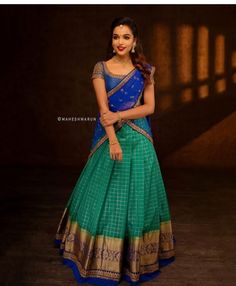 Latest Half Saree Designs, South Indian Lehenga Choli, South Indian Lehenga, Half Saree Set, Traditional Half Saree, Kora Silk Sarees, Sabyasachi Lehenga, Lehenga Suit