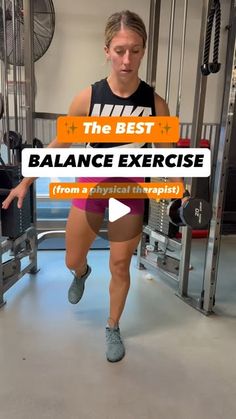 the best balance exercise from a physical perspective with an image of a woman doing squats