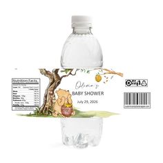 Pooh Baby Shower Water Bottle Labels Baby Shower Water Bottle Labels, Bottle Lables, Water Bottle Labels Baby Shower, Winnie The Pooh Themes, Winnie The Pooh Baby Shower, Baby Shower Theme Decorations, Shower Water, Pooh Baby, Shower Inspiration