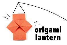 an origami lantern with the words origami lantern written below it on a white background