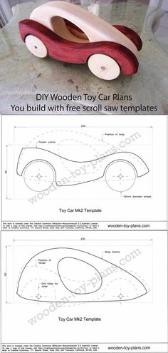 the wooden toy car plans is shown