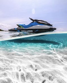 two jet skis in the water near each other