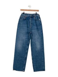 Gucci Wide Leg JeansFrom the Spring 2024 Collection by Alessandro MicheleBlueMedium Wash with High-Rise5 PocketsZip & Button ClosureFit:Jeans by Gucci typically fit true to size. Spring 2024, 2024 Collection, Wide Leg Jeans, Leg Jeans, Calf Skin, Wide Leg, Gucci, Clothes For Women, Clothes