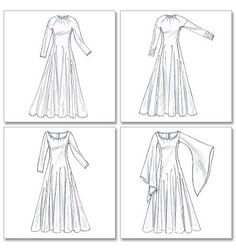 Another medieval Merida-type dress... Medieval Dress Pattern, Gown Sewing Pattern, Medieval Gown, Printable Sewing Patterns, Butterick Pattern, Dress Making Patterns