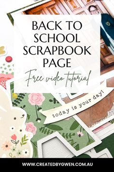 the back to school scrapbook page with text overlay