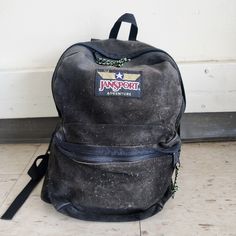 Rare Vintage Jansport Adventure Black Suede Leather Backpack. In Worn Condition The Patch Have Thread Flyaways/Fray As Pictured There Is Multiple Marks/Spots On Exterior And Leather Have Wear As Pictured Worn Exterior And Corners Black Suede, Suede Leather, Leather Backpack, Black And Red, Backpacks, Man Shop, Red, Leather, How To Wear