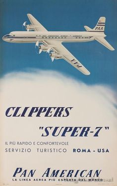 an advertisement for the airliner's super 7