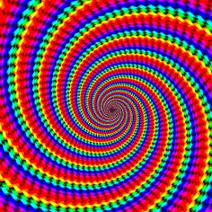 an image of a colorful spiral design with many colors and shapes in the center, as if