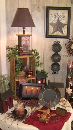 a table topped with pictures and other decorations