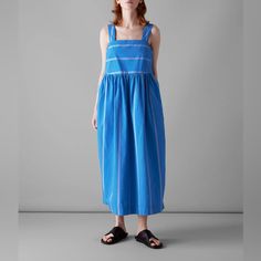 Reposhing This Item I Purchased From @Jg_345. Gorgeous Dress, Didn’t Suit Me. Size 10uk/ 6us Questions? Leave A Comment Below! Poplin Dress, Size 6 Dress, Summer Camp, Gorgeous Dresses, New Dress, Toast, Blue White, Blue And White, Size 6