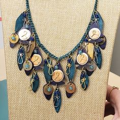 Eclectic Artsy, Made From India, Nwt, Fashion Necklace & Earring Set Item 2332 Unique, Colorful, Lightweight, Bronze, Gold, Teal, Purple Metal, Plastic Abstract Fashion Necklace And Earring Set Necklace Is @27 In Long With Extender Earrings Are @2.3in Long Please See Photos For More Details, Shape, Colors, Etc Neck Ideas, Plate Jewelry, Gel Plate, Abstract Fashion, Button Holes, Bronze Gold, Set Necklace, Button Jewelry, Upcycled Jewelry