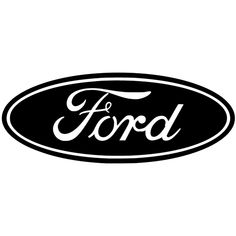 the ford logo is shown in black and white