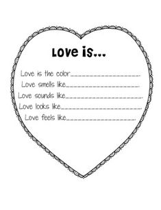 a heart shaped card with the words love is