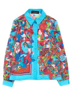 Satin shirt with floral print, button closure, long cuffed sleeves. Composition: 100% polyester Spring Long Sleeve Shirt With Abstract Print, Long Sleeve Silk Blouse With Vibrant Print, Long Sleeve Graphic Print Workwear Blouse, Workwear Long Sleeve Blouse With Abstract Print, Long Sleeve Silk Top With Abstract Print, Long Sleeve Blouse With Abstract Print For Work, Long Sleeve Silk Blouse With Abstract Print, Silk Long Sleeve Top With Abstract Print, Silk Tops With Vibrant Print And Long Sleeves