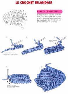 instructions to crochet in the technique of knitting