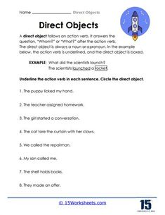 Direct Objects Worksheets Direct Object Worksheet, Subject And Object Worksheet, What Is Object In Grammar, Subject Verb Object Sentences, Essential Grammar In Use, Personal Pronouns Worksheets, Plurals Worksheets