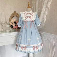 Japanese Princess Dress, Cute Pastel Outfits, Gaun Abad Pertengahan, Japanese Princess, Kawaii Outfit Ideas, Modest Dresses Casual, Size Difference