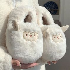 Cute Sheep Plush Slippers Unleash your inner kawaii with these Cute Sheep Plush Slippers! Made of soft, plush material, these slippers are guaranteed to keep your feet warm and cozy. Adorned with an adorable sheep design, they're perfect for lounging around the house or adding an extra touch of cuteness to your outfit. Say goodbye to cold feet and hello to irresistible comfort! Material:?Plush Run small, please review the sizing information Sheep Slippers, House Shoes Slippers, Slippers White, Cute Lamb, Faux Fur Slides, Animal Slippers, Style Indie, Cute Slippers, Cute Sheep