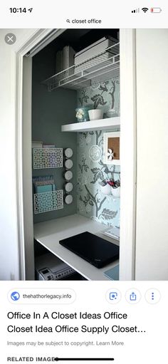 an open closet with shelves and drawers in it