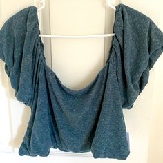 Nwt Slouchy Blue Oneill Crop Top. Puffy Sleeve. Super Cute!! Blue Cropped Crop Top For Loungewear, Blue Cropped Top For Loungewear, Blue Crop Top For Loungewear, Blue Fitted Crop Top For Loungewear, Fitted Blue Crop Top For Loungewear, Girly Tops, Boxy Crop Top, Cat Grass, Brown Polka Dots