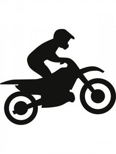 the silhouette of a person on a motorcycle is shown in this black and white photo