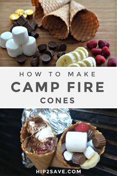 how to make camp fire cones with marshmallows and chocolate