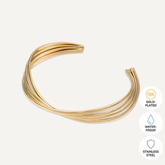 Embrace fluidity and grace with the Vibes Wavy Elegance Open Bracelet. Its wavy design adds a dynamic and elegant touch to your style, perfect for both casual and formal looks. Made from 18K gold-plated stainless steel, this bracelet offers a water-proof and tarnish-free finish for long-lasting beauty. Product Code: DB2197K Collection: Vibes Type: Open Material: 18K Gold-Plated Stainless Steel Dimensions: Diameter 6cm Pendant Dimensions: Style: Dynamic, Elegant Includes: Elegant Adjustable Wavy Bracelets, Elegant Adjustable Wavy Bangle, Elegant Wavy Oyster Bracelet, Open Bracelet, Wavy Design, Beauty Product, Formal Looks, Mixed Metals, Goodie Bags