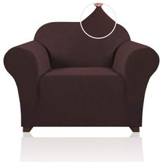 a brown chair with a white circle on it