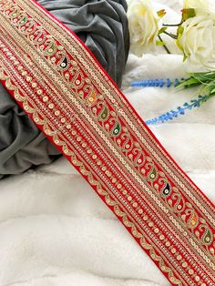 Bridal Orange Golden Indian Zari Colour Fabric Saree Dupatta Craft Sewing Sash Belt Headband Lace Trim Border  Sari border embroidered with Gold Traditional Trim Border Lace Champagne stone Work for Sari border., Condition --New Item Code --  JA6526 - FG04-3 Size - 9.8cm / 3.85 Inch  approx. Material -- Fabric Sale for --9.5 Yards USED FOR Craft Projects  Designing  Home Decoration  Festive celebrations.  Occasional apparels  Evening and party Apparels.  Home decor items Apparel & Fashion  Scarv Red Embroidered Fabric With Zari Work For Festival, Red Embroidered Zari Work Fabric For Festival, Red Zari Work Embroidered Fabric For Festival, Red Fabric With Gold Embroidery For Festivals, Red Embroidered Fabric With Gold Detail For Wedding, Red Embroidered Fabric With Zari Work For Celebration, Red Embroidered Fabric With Pallu For Party, Red Gold Embroidered Fabric For Wedding, Red Embroidered Fabric For Diwali Festival