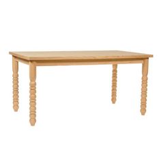 a wooden table with three legs and two ends