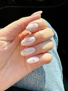 #nailsofinstagram #nailsofinstagram Taylor Swift Concert Nail Ideas, White Detail Nails, Folklore Inspired Nails, Cute Simple Nails Acrylic, Girly Coquette Aesthetic, Aesthetic Bow, Bow Nail