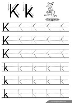 the letter k is for kangaroo worksheet with an uppercase and lowercase