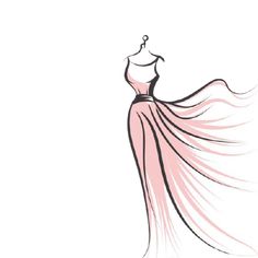 a drawing of a dress on a mannequin